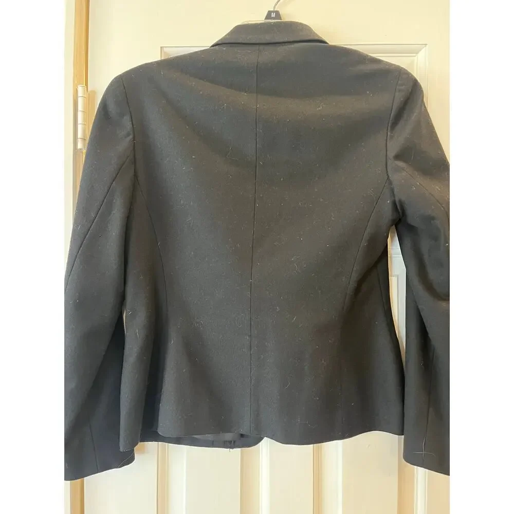 VTG Pendleton 100% Virgin Wool Black Blazer Jacket Women Petite Business Twee